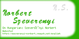 norbert szeverenyi business card